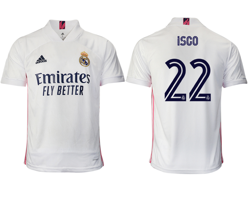 Men 2020-2021 club Real Madrid home aaa version #22 white Soccer Jerseys